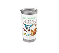 Come identificare gli uccelli uccelli divertenti identificazione Birdwatcher Bicchiere termico in acciaio inox doppia parete