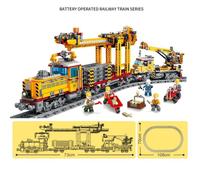 (come l'immagine) 1270 pezzi City Moc Technic Electric Freight Train Building Blocks Batteria Power