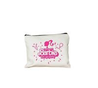 Come on Barbie borsa per il trucco da donna in tela con stampa di cartoni animati borsa portamatite portafoglio studente astuccio toilette regalo riutilizzabile, 3, 22cmX18cm