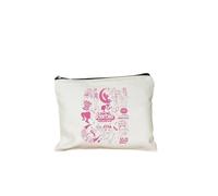 Come on Barbie borsa per il trucco da donna in tela con stampa di cartoni animati borsa portamatite portafoglio studente astuccio toilette regalo riutilizzabile, 7, 22cmX18cm