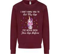 Come Si Fa Atto il Mio Età Divertente Unicorn Compleanno Bambini Felpa Maglione