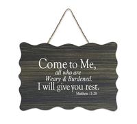 Come to Me All Who Are Weary & Burdened I Will Give You Rest Matthew 11:28 Cartello in legno rustico da appendere cartello decorativo da parete per soggiorno, camera da letto, porta finestra casa