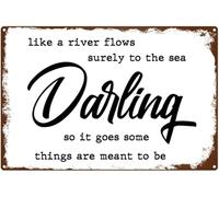 Come un fiume scorre sicuramente verso il mare Cartello per la famiglia cara, decorazione per la casa, cartello in alluminio, poster, cartello in latta, decorazione moderna per soggiorno, veranda, t