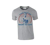 Come with Me If You Want to Lift Terminator Arnold Schwarzenegger Gym Workout Top Tshirt, Grigio, 3XL