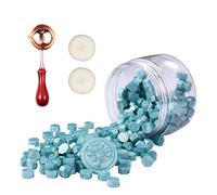 Comealltime Set di 248 ceralacca ottagonale con 2 lumini e 1 cucchiaio da fusione, ceralacca per sigillo di cera (blu)