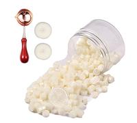Comealltime Set di 248 ceralacca ottagonale con 2 lumini e 1 cucchiaio da fusione, ceralacca per sigillo di cera (Pearlescent White)