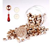 Comealltime Set di 248 ceralacca ottagonale con 2 lumini e 1 cucchiaio da fusione, ceralacca per timbri di cera (champagne)