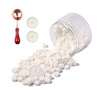 Comealltime Set di 248 cere, colore macarone, perle ottagonali, con 2 lumini e 1 cucchiaio da fusione, sigillatura per sigillo di cera, colore bianco