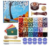Comealltime Sigillo Ceralacca Set, 630 Pezzi Perline Ceralacca Kit con Ape Timbro Sigillo e Scalda Per Decorare Buste, Partecipazioni di Nozze, Festival Cartoline (Api)