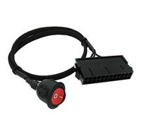 COMeap 24 pin ATX Alimentazione LED rosso Acceso spento Interruttore Ponticello del ponticello Adattatore Intrecciato Cavo da 21,5 pollici (55 cm)