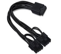 COMeap Cavo di prolunga 12VHPWR, cavo di alimentazione GPU PCIe da 16 pin femmina a doppio 8 pin (6+2) maschio, per alimentazione con porta 12 + 4 pin 12 VHPWR da 19,5 cm