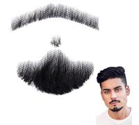 Comebachome Barba Capelli Umani Barba realistica Baffi Capelli Invisibili per Il Viso Costume Pizzo per Uomo Vestirsi Costume Cosplay di Halloween Stile Festa 4, Decor