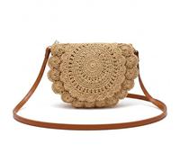 Comebachome Borse a tracolla Boho da donna, Borsa a tracolla tessuta da donna, Borsa da sella Boho in corda di cotone, tessuta con chiusura scatto sicura, Kaki, Uso al aire libre