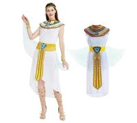 Comebachome Costume da donna elegante e morbido da Cleopatra, accessori egiziani per la scena della festa di Halloween Cosplay