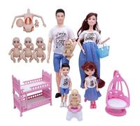 Comebachome Figure di persone della casa delle bambole, 1 set Famiglie di case delle bambole Figure di gioco di finzione, bambola incinta con bambino nella pancia per bambine