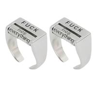 Comebachome Fuck You Rings, 2 Pezzi di Controllo dell'umore Rotante Fuck off Anello, Anello espressivo Regolabile in Lega Divertente per Uomini Donne