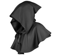 Comebachome Mantello nero con cappuccio misura libera, mantello della morte cosplay per feste di compleanno in maschera di Halloween