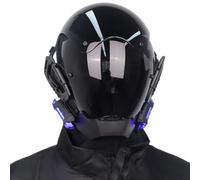 Comebachome Maschera Cyberpunk, Casco Cyberpunk con Copertura per la Testa, Maschera Punk Regolabile con Luce a LED Blu, Maschera Cyber Punk per Il Cosplay di Feste di Halloween