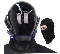Comebachome Maschera punk LED a LED Rosso Casco punk Maschera futuristica regolabile con copertina di copricapo Cyber per adulti cosplay, discoteca, feste di compleanno, cosplay