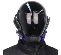 Comebachome Maschera punk LED a LED Rosso Casco punk Maschera futuristica regolabile con copertina di copricapo Cyber per adulti cosplay, discoteca, feste di compleanno, futuristico