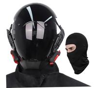 Comebachome Maschera punk LED a LED Rosso Casco punk Maschera futuristica regolabile con copertina di copricapo Cyber per adulti cosplay, discoteca, feste di compleanno, cosplay