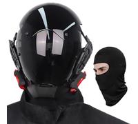 Comebachome Maschera punk LED luce rossa casco punk maschera futuristica regolabile con copricapo cyber per adulti cosplay, discoteca, feste di compleanno, figurine