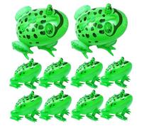 Comebachome Rane gonfiabili, 10pcs da 7, 9 Pollici Illumina in PVC Frogoncini di Rana con Corda Elastica per Decorazioni per Feste di Rana