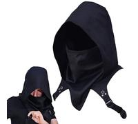 Comebachome Sciarpa Cyber Cowl nera taglia unica, costume medievale di Halloween per uomo