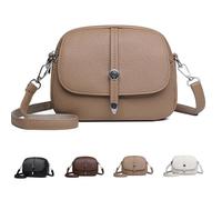 Comebybuy Bags, Comebybuy Crossbody Leather Bag, Women's Solid Color Lightweight Crossbody Bag, Casual Satchel,for woman (Khaki)