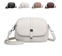 Comebybuy Bags, Comebybuy Crossbody Leather Bag, Women's Solid Color Lightweight Crossbody Bag,Casual Satchel Handbag (White)