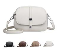 Comebybuy Bags, Comebybuy Crossbody Leather Bag, Women's Solid Color Lightweight Crossbody Bag, Casual Satchel,for woman (White)