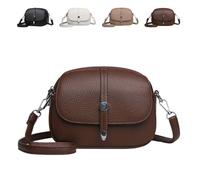 Comebybuy Bags, Comebybuy Crossbody Leather Bag, Women's Solid Color Lightweight Crossbody Bag,Casual Satchel Handbag (Coffee)