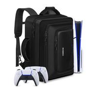 COMECOI Custodia da trasporto per PS5, zaino da viaggio per PS 5 Pro, borsa protettiva di grande capacità compatibile con console Playstation 5 Disk/Digital Edition, controller, carte, accessori