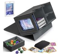 comeder Scatola per mazzo MTG Commander, custodia per carte contiene oltre 160 carte a doppia manica con vassoio per dadi, custodia per carte TCG/CCG/PTCG/EDH/Magic/Sport (grigio scuro)