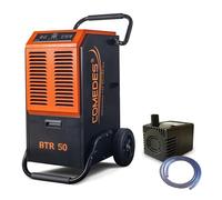 Comedes BTR 50 - Essiccatore da costruzione (51 l/24 h) + pompa a condensa PowerDrain, adatto per cantieri e cantine fino a 100 m²/230 m³, mobile, robusto, scarico automatico dell'acqua, con tubo da 3