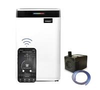 Comedes Demecto 30 eco - Deumidificatore WiFi (25 l/24 h) + pompa a condensa PowerDrain, adatto per ambienti e cantine fino a 100 m²/230 m³, essiccatore con controllo app, tubo da 3 m incluso