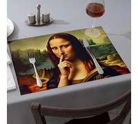 Comedor Leonardo Da Vinci'S Mona Lisa: A Mysterious Smile Tovagliette da pranzo Tovagliette da cucina e da tavola (6 pezzi)