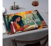 Comedor - Piatti decorativi con scritta in lingua inglese "Will Take You Everywhere", tovagliette all'americana primaverili (1 pezzo)