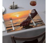 Comedor - Set di 4 piatti decorativi con riflessioni al tramonto sul mare