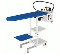COMELUX C5 Tavolo da Stiro Professionale 5,0 Lt ideale Per Stirerie e Lavanderie con Caldaia e Ferro da 2,5 BAR Dimensioni da chiuso 139 x 47 x 44 cm ASPIRATORE TAPPETINO E APPOGGIAFERRO
