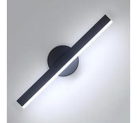 Comely 12 W Moderno Lampada da Parete LED, Applique da Parete Interno Rotazione di 360°, Nero Lampada a Muro in Acrilico per Camera da Letto Soggiorno Corridoio, Luce Fredda 6500 K
