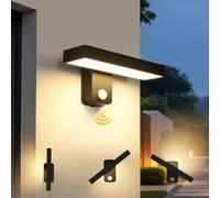 Comely 17W LED Applique da Esterno con Sensore di Movimento, IP65 Impermeabile Lampade da Esterno Parete Nero, Faretto LED da Parete 3000K Luce Calda per Villa Giardino Terrazza Ingresso