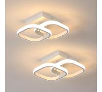 Comely 2 Pacchi Plafoniere a LED Moderne, 24W 2700LM Lampada da Soffitto a LED Quadrata Piccola, Luce Calda 3000K, 24cm
