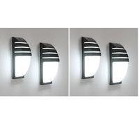 Comely 2 Pezzi Applique da Parete Esterno LED, Nero Lampada da Esterno LED IP65 Impermeabile per Giardino, Garage, Patio, Stanza, Bianco Freddo 6500K (Confezione da 2)