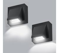 Comely 2 Pezzi Applique da Parete Esterno LED, Nero Lampada da Parete LED Interno Moderno, 5W COB Lampade da Esterno Quadrata in Alluminio IP65 Impermeabile per Giardino, Patio, Garage