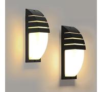 Comely 2 Pezzi Applique da Parete Interno/Esterno, 12W Lampade da Parete LED IP65 Impermeabile, 3000K Bianco Caldo Applique da Esterno per Giardino, Corridoio, Garage, Courty, Balcone