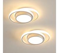 Comely - 2 pezzi Plafoniera LED rotonda a Soffitto, bianche, potenza di 32W, 2350LM, Luce Bianca Calda 3000K, adatta ad od ogni ambiente come: camera da letto, soggiorno, cucina o corridoio