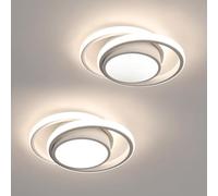 Comely - 2 pezzi plafoniere rotonde a LED da soffitto, bianche, con potenza di 32W, 2350LM. Design moderno adatto ad soggiorno, cucina, bagno, camera da letto o corridoio. Luce naturale 4500K