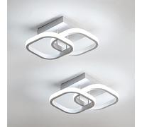Comely - 2 Plafoniere LED quadrate da Soffitto 24W, 2700LM, con design Moderno. Luce fredda 6500K, adatta ad ogni ambiente come: soggiorno, cucina, bagno, camera da Letto o corridoio, Bianco, 24cm.