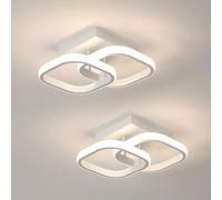 Comely 2 Plafoniere LED quadrate da Soffitto, bianche, 24W, 2700LM, con design Moderno. Luce naturale 4500K, adatta ad ogni ambiente come: soggiorno, cucina, bagno, camera da Letto o corridoio, 24cm
